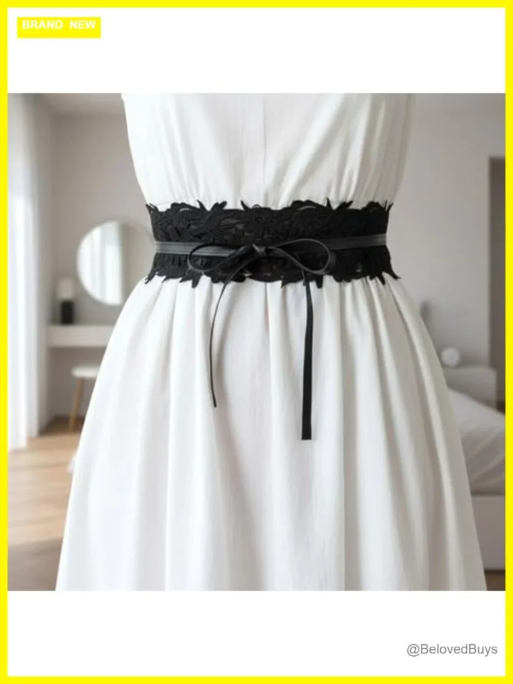 Wide Lace Waist Corset Belt with Bowknot Wrap Obi Belt for Dresses